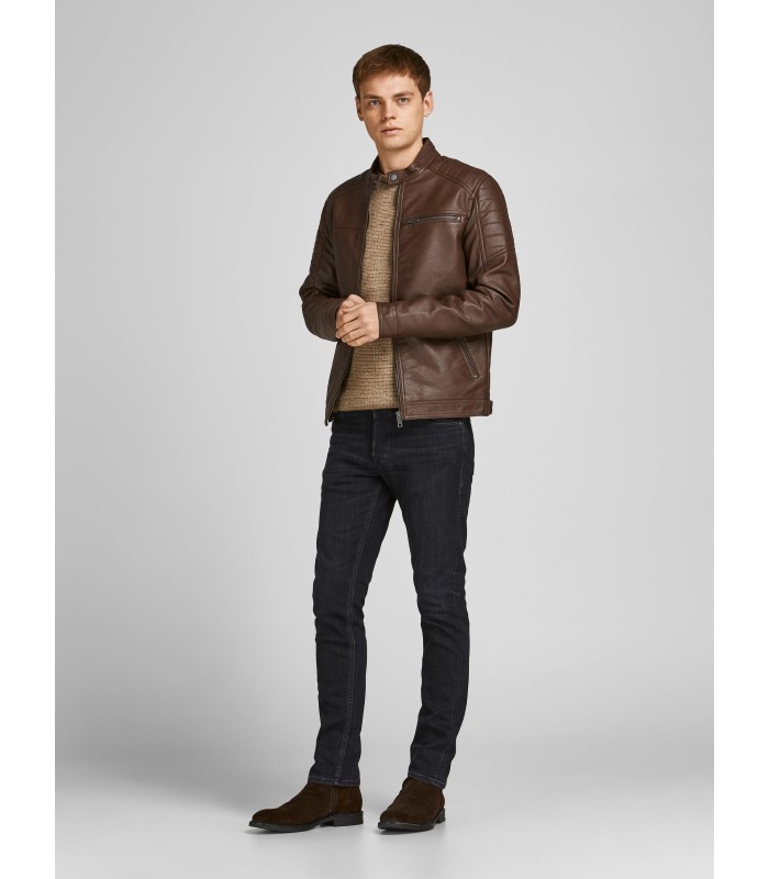 JACK & JONES vīriešu ādas imitācija jaka 12147218*02 (3)